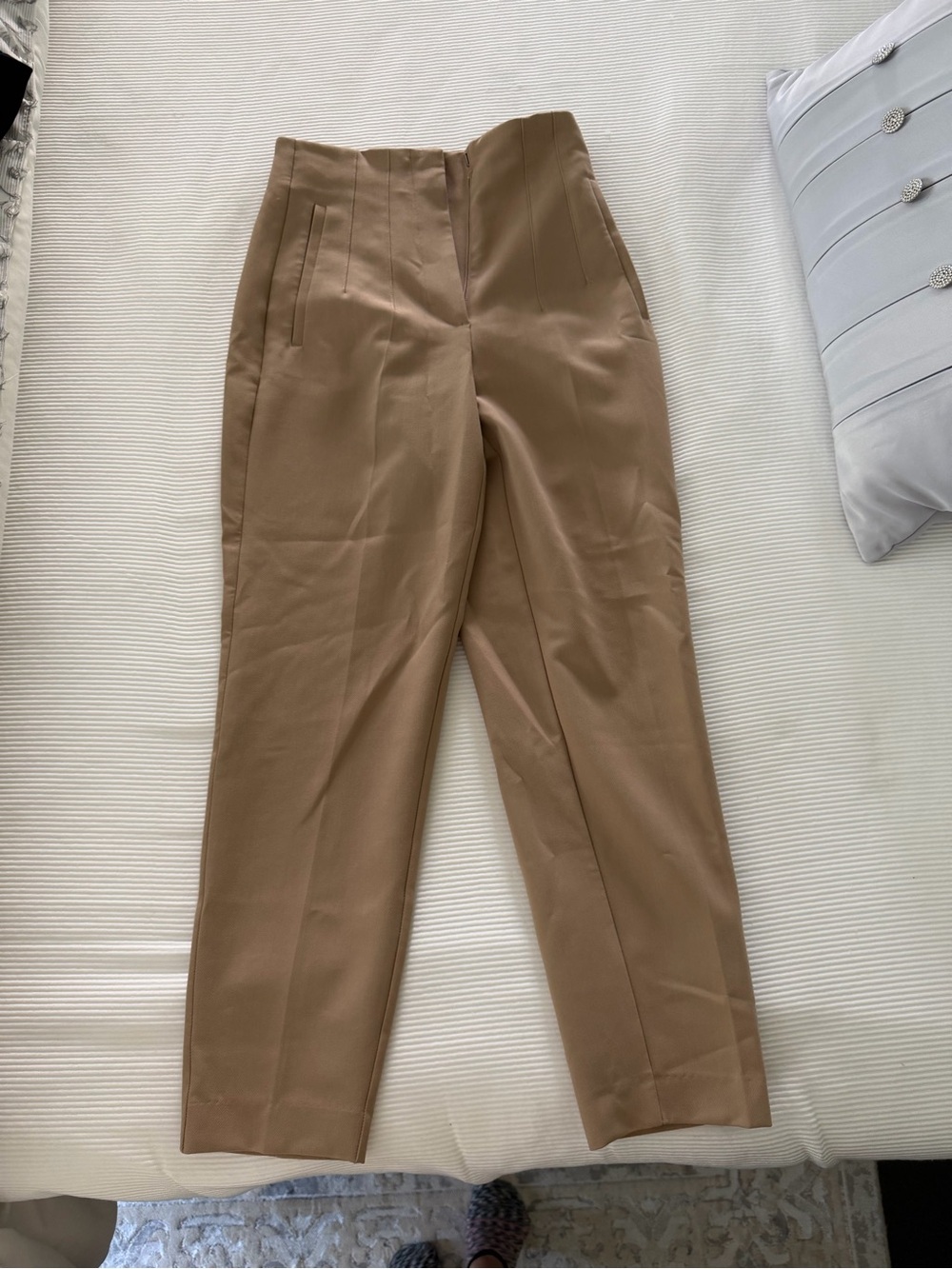 Zara Tailored High-Waist Tapered Pants - Camel